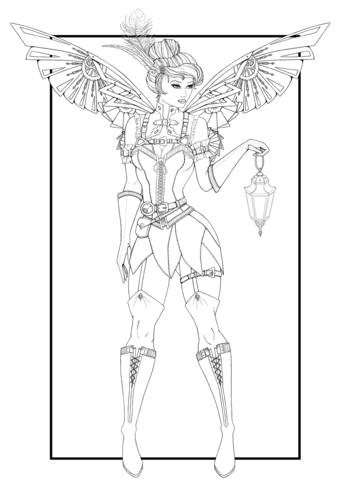 Steampunk Tinkerbell Coloring Page